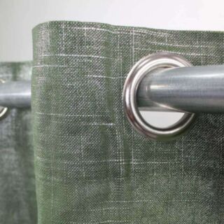 COMETE rideau Coton lin et lurex (140x250cm) kaki photo ambiance