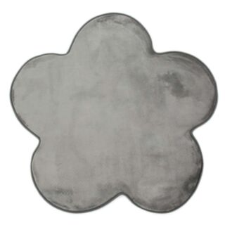 Tapis forme fleur gris 90x90cm Flanelle