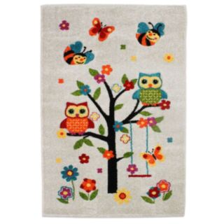 Tapis enfant Fuji chouettes écru 100x150cm