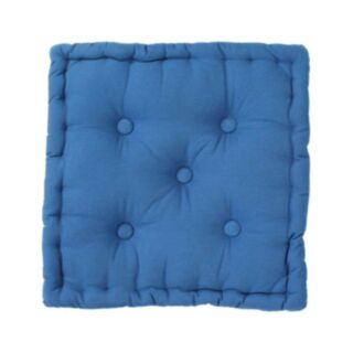 Pouf JAZZ Bleu marine Coton (40x40x8cm) 