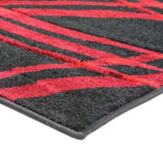 JOY DE LUXE Tapis (133x190cm) rouge et noir ambiance