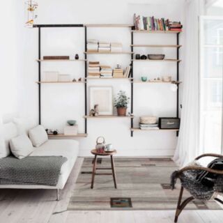 Tapis laine kilim vintage gris 140x200cm TRIBAL KILIM - photo ambiance