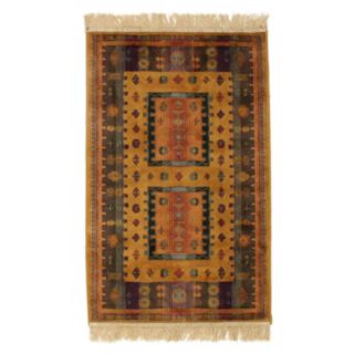 Tapis Maya Encadré Carré 125x68cm marron