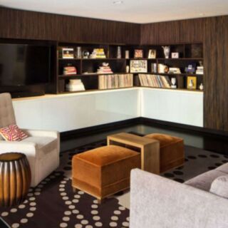 Photo ambiance salon tapis Nature taupe moka