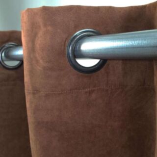 PEAU rideau suedine polyester (140x250cm) chocolat ambiance