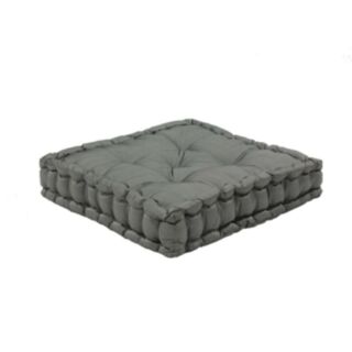 Pouf Tapissier WILLIAM Gris (40x40x8cm)